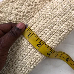 90s Carlo D’Santi Cream Beige crochet tote crossbody messenger hobo bag purse #boho #indie #festival #bohemian #vintage Measurement ent in pics thumbnail 8