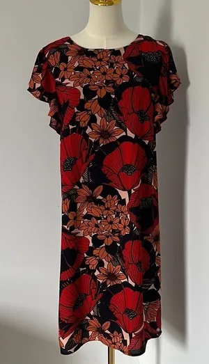 Ann Taylor Loft floral poppy dress thumbnail 1