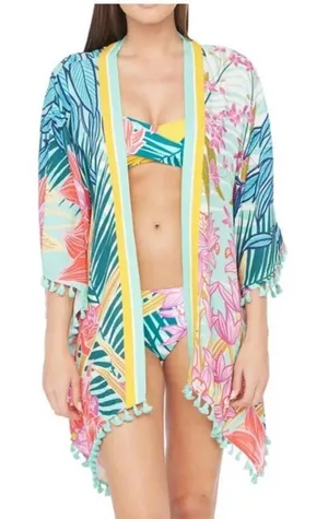 Trina Turk Terra Nostra Tassle Swim‎ Coverup/Kimono- One Size thumbnail 1