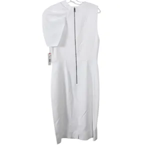 Alice + Olivia Kiro White Ruffle Gathered One Shoulder Wedding Sheath Dress 2 thumbnail 7