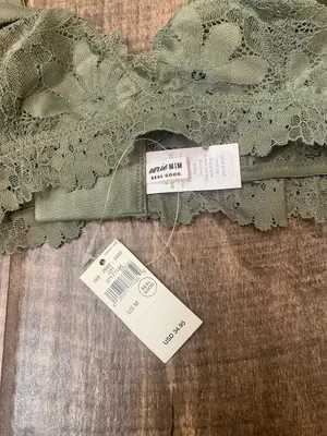 Aerie Green Rebel Lace Triangle Bralette thumbnail 13