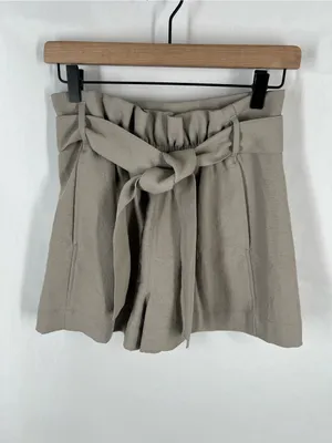 Wilfred Aritzia Paperbag High Rise Tie Waist Shorts Taupe Size 2 thumbnail 2
