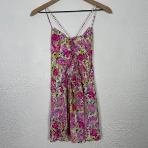 For Love & Lemons Paulina Floral Rose Fiber Mini Dress Size Small NWT thumbnail 4