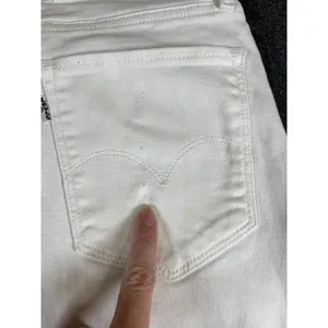 Levis 721 High Rise Skinny Ankle Jeans White‎ Distressed Raw Hem Size 30 thumbnail 8