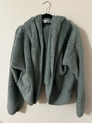Cropped Sherpa Jacket Blue Size M thumbnail 1