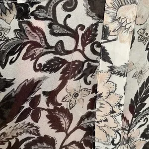 LOFT Pink and Black Floral Print tie up Sleeve Top/Blouse Medium thumbnail 4