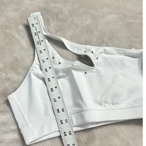GIGI C Jacqui Sports Bra Women's Medium White One Shoulder Cutout Asymmetrical thumbnail 6