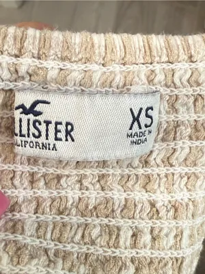 Hollister Beige Gingham Halter Crop Top thumbnail 6