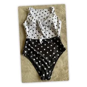 Women's Swimsuit‎ Tie Front Polka Dots, M thumbnail 3
