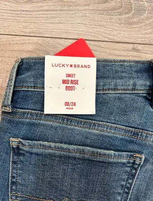 Lucky Brand Sweet Mid Rise Bootcut Jeans Dark Wash 00/24R NWT thumbnail 6