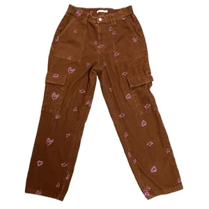 PacSun Womens Heartbreaker Brown Corduroy Cargo Elastic Waist Pants Size Medium thumbnail 2