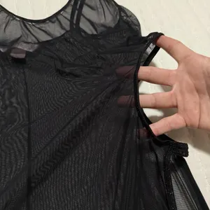 Victoria's Secret Bead Sequin Black Mesh Slip Side Cutout Sheer Lingerie Medium thumbnail 8