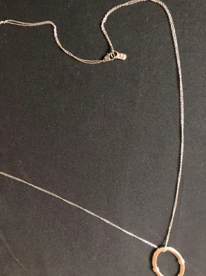 Lauren Ralph Lauren light gold tone LONG double chain necklace with pendant thumbnail 7