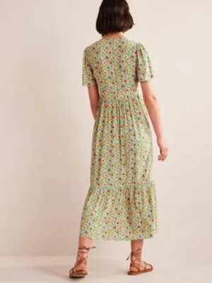 Boden Floral V-Neck Tiered Midi Maxi Dress US 12 Petite thumbnail 2