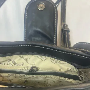 Montana West Black Crocodile Embossed Studded Crossbody‎ Shoulder Bag thumbnail 6