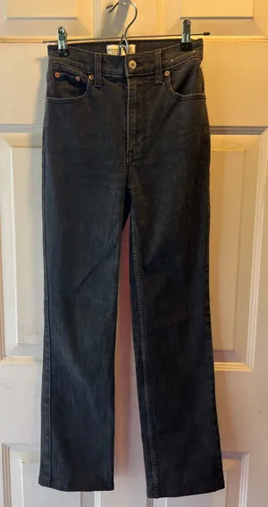 Abercrombie and Fitch 90s straight ultra high rise jeans black size 24 thumbnail 1