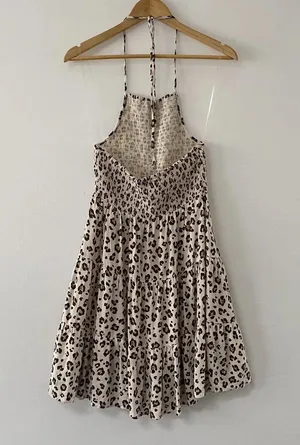 American Eagle Cheetah Print Halter Dress thumbnail 3
