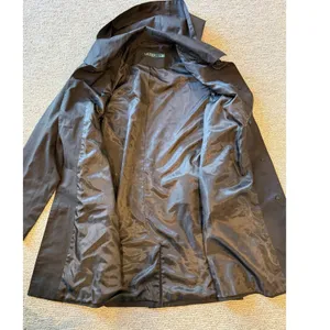 Lauren Ralph Lauren Black Hooded Button Front Trench Coat Jacket XL thumbnail 7