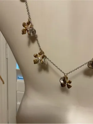 J. Jill Two-Tone Gold and Silver Flower Charm Necklace thumbnail 2