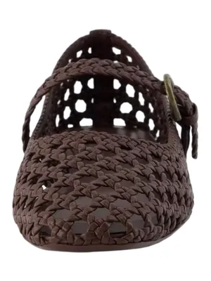 Cushionare Women’s Size 11 Brown Crochet Mary Jane Buckle Strap Weston Loafers thumbnail 5