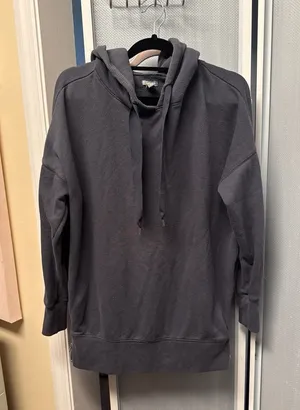 Aerie Charcoal Gray Side Zip Over-Sized Travel Hoodie thumbnail 1