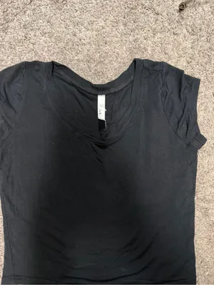 Black Fitted Crop Top - Short Sleeve Women's Tee thumbnail 2