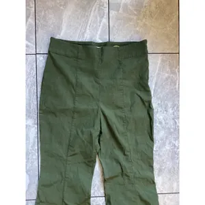 Maeve Anthropologie Olive Green High Rise Flare Wide Leg Seam Pants Size 14 thumbnail 2