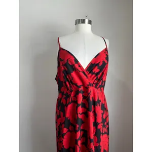 SHEIN‎ Curve Boho Floral Maxi Dress Red Black Sleeveless Summer 1XL thumbnail 5