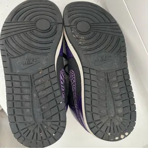 Nike Air Jordan 1 Mid Purple Black Elephant Swoosh Women’s 7.5 thumbnail 13
