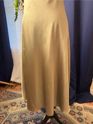 Show Me Your Mumu midi Dress in Moss Green Luxe Satin sz S thumbnail 5