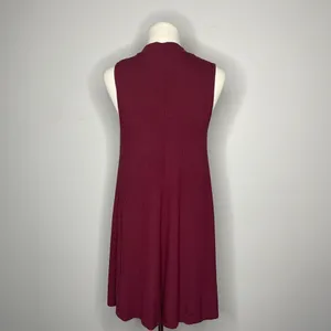 Ambiance- Maroon Ribbed Halter Dress thumbnail 3