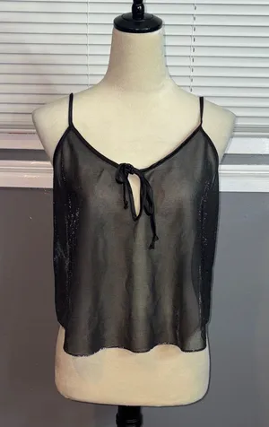 Black Sheer Camisole Top Size M/L Size M thumbnail 1