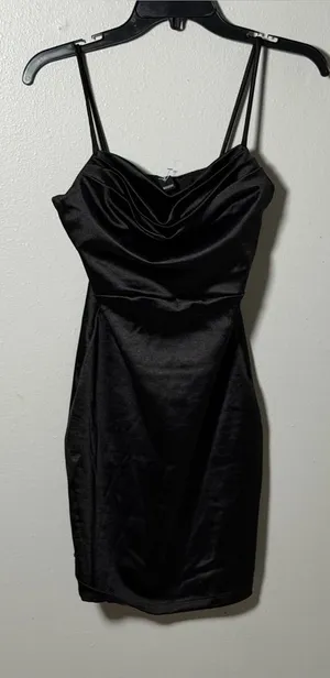 Windsor Women Mini Cowl Neck Sexy Black Night Out‎ Party Dress size M thumbnail 1