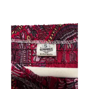 Bohemian Red Patterned Strapless Jumpsuit Small thumbnail 4