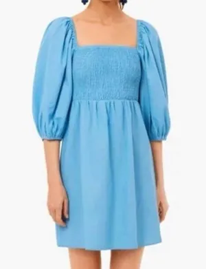 Tuckernuck • Beaufort Blue Annie Smocked Dress Linen Blend Size XSmall thumbnail 1