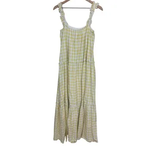 Charlie Holiday Yellow & White Gingham Plaid Lottie Dress Long Maxi Size 6 thumbnail 7