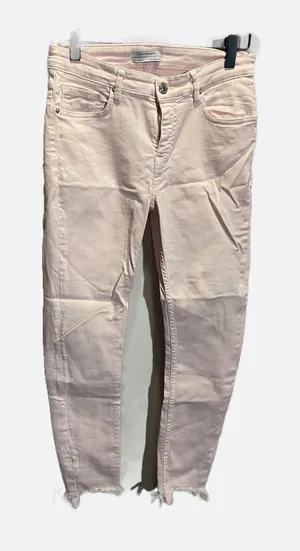Zara Skinny Jeans Womens‎ 4 Pink Raw Hem Premium Denim Collection Casual Slim thumbnail 1
