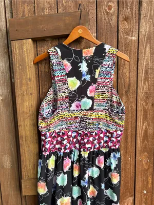 Isle by Melis Kogan Colorful Patchwork Sleeveless Dress thumbnail 4