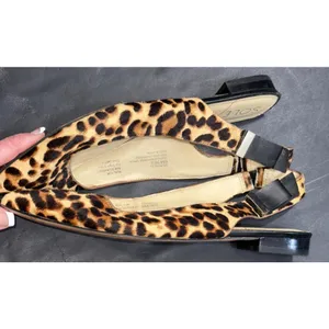 Sole Society Leopard Cow Hair Upper Slingback Point Toe Y2K Flats Women's Size 6 thumbnail 9