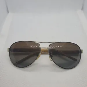 Ralph Lauren Polarized Silver & Tan Aviator Sunglasses thumbnail 4