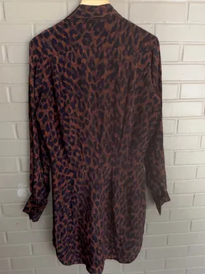 NEW KARINA GRIMALDI kylie print mini dress - in leopard brown XS Oversized thumbnail 9