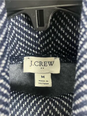 J. CREW Factory Blue Long Sleeves Funnel Neck Top Size Medium Fall Cabin Casual thumbnail 3