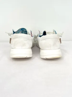 HEY DUDE Wendy Silk Moon White Canvas Slip-On Loafers Women’s 7 thumbnail 8