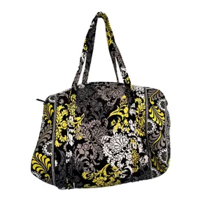 Vera Bradley‎ Floral Grand Traveler Bag Yellow Gray Black Quilted Duffle thumbnail 6