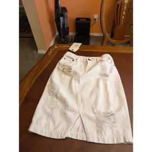 RAG & BONE White Norte Distressed Denim Skirt Size 26 thumbnail 2