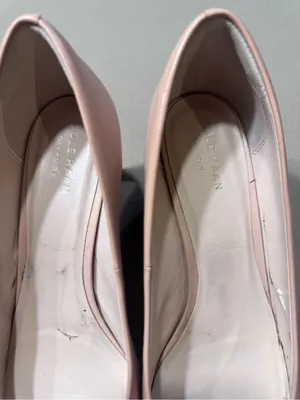 Cole Haan Nude Leather Mid Heel Pumps thumbnail 4