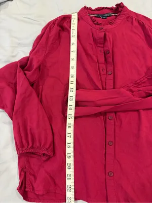 Tommy Hilfiger magenta button down blouse in S thumbnail 3