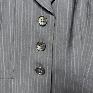 Ann Taylor Womens Blazer 14 Navy Pinstripe Italian‎ Fabric Three Button Jacket thumbnail 4