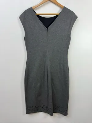 Banana Republic Dark Charcoal Sheath Dress with Laser-Cut Hem size 6T thumbnail 4