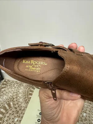 Kim Rogers Brown Faux-Leather Heal Booties with Buckle thumbnail 4
